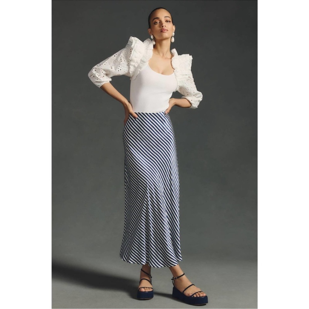 NWT $128 Dolan • Anthropologie • Sweater • Eyelet Ruffle Sleeve • Small • Ivory